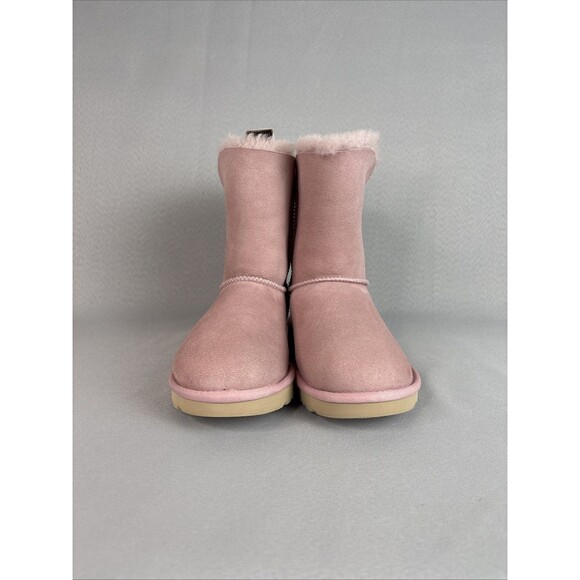 Women's UGG Boots Size 7 Bailey Zip Short Pink Shell Suede Wool Sold Out Color - Picture 8 of 16